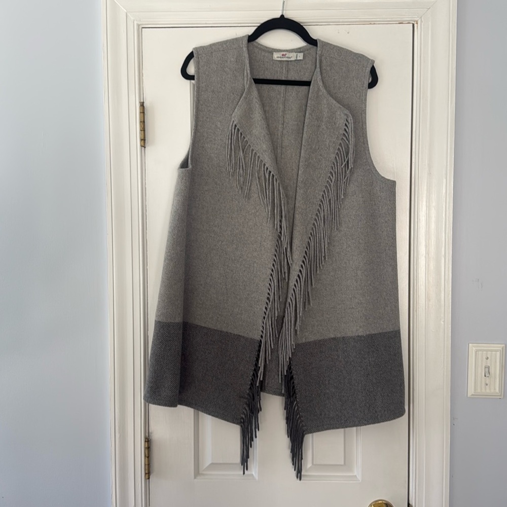 Vineyard Vines Open Front Fringe Vest